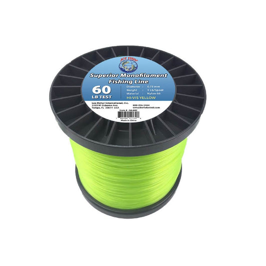 Lee Fisher Fishing : Line Joy Fish 5 Lb Spool Monofilament Fishing Line-60Lb Hi-Vis