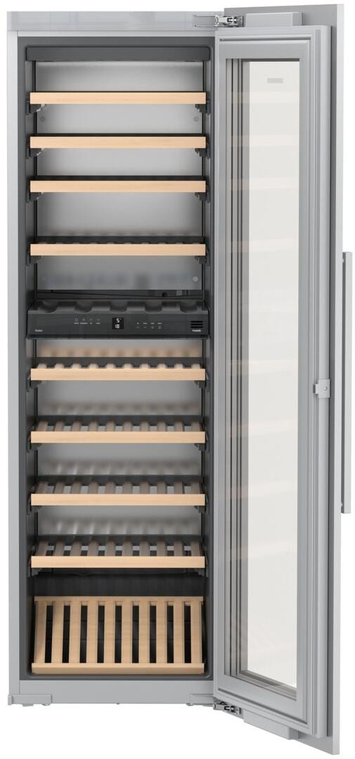 Leibherr Wine Cooler Leibherr - 80-Bottle Fully-Integrated Dual-Zone Wine Cabinet with TipOpen White Glass Door | HW 8000