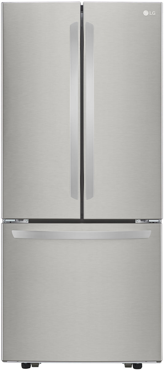LG - 30 in. W 22 cu. ft. French Door Refrigerator with Ice Maker in Stainless Steel - LFCS22520S