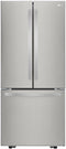 LG - 30 in. W 22 cu. ft. French Door Refrigerator with Ice Maker in Stainless Steel - LFCS22520S