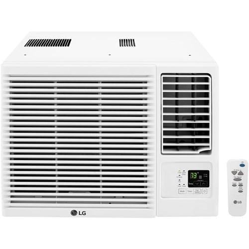 LG Window A/C LG 11,500/12,000 BTU 230V Window-Mounted Air Conditioner with 9,200/11,200 BTU Supplemental Heat Function
