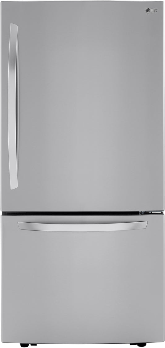 LG - 33 in. W 26 cu. ft. Bottom Freezer Refrigerator w/ Multi-Air Flow and Smart Cooling in PrintProof Stainless Steel - LRDCS2603S