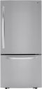LG - 33 in. W 26 cu. ft. Bottom Freezer Refrigerator w/ Multi-Air Flow and Smart Cooling in PrintProof Stainless Steel - LRDCS2603S