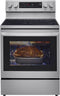LG - 6.3 cu. ft. Smart True Convection InstaView Electric Range Single Oven with Air Fry in Printproof Stainless Steel - LREL6325F