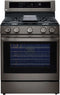 LG - 5.8 cu. ft. Smart Wi-Fi Enabled True Convection InstaView Gas Range Oven with Air Fry in Printproof Stainless Steel - LRGL5825F