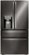 LG - 30 cu. ft. 4-Door French Door Refrigerator, Door-In-Door, Full-Convert Drawer, Craft Ice in PrintProof Black Stainless - LRMDS3006D