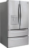 LG - 29 cu. ft. 4-Door French Door Refrigerator w/ External Water Dispenser, Door Cooling and Ice Maker in Stainless Steel - LRMWS2906S