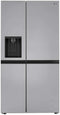 LG - 27 cu. ft. Side by Side Refrigerator w/ Pocket Handles,Door Cooling, External Ice and Water Dispenser in Platinum Silver - LRSXS2706V
