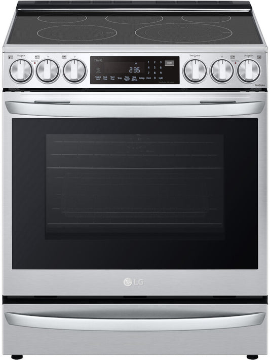 LG - 6.3 cu. ft. Smart Slide-In Electric Range with ProBake Convection & Air Sous Vide in PrintProof Stainless Steel - LSEL6337F