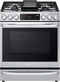 LG - 6.3 cu. ft. 30 in Smart ProBake Slide-in Dual Fuel Range with Gas Stove and Electric Oven in PrintProof Stainless Steel - LSGL6337F