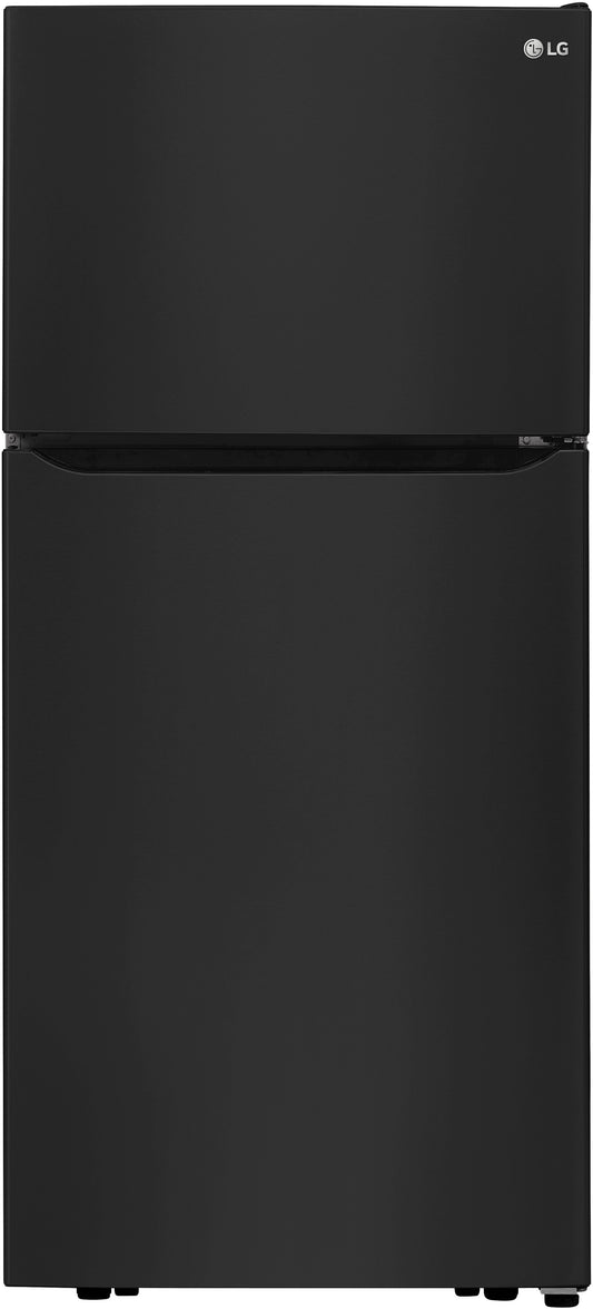 LG - 30 in. W 20 cu. ft. Top Freezer Refrigerator w/ Multi-Air Flow and Reversible Door in Black, ENERGY STAR - LTCS20020B