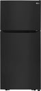 LG - 30 in. W 20 cu. ft. Top Freezer Refrigerator w/ Multi-Air Flow and Reversible Door in Black, ENERGY STAR - LTCS20020B