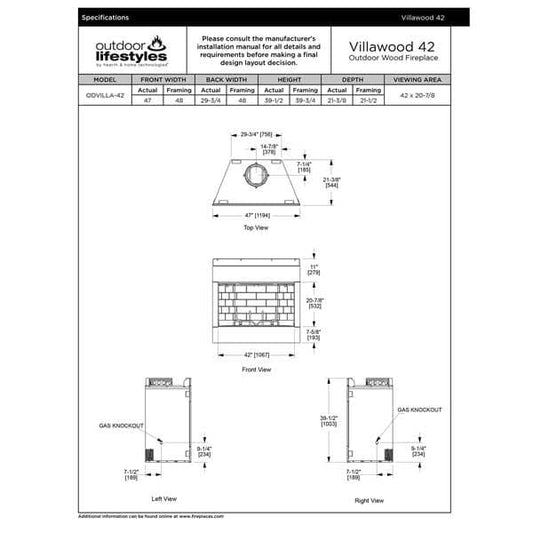 Majestic Wood Burning Fireplace Majestic VillaWood Outdoor Fireplace 42" | ODVILLA-42T-B