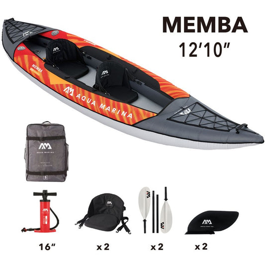 Aqua Marina - Memba-390 Touring Kayak 2-person. DWF Deck. Kayak paddle set included. | ME-390-22