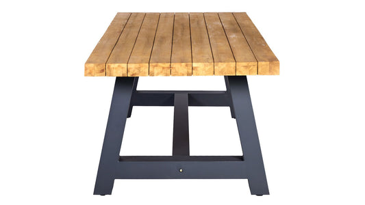 Harmonia Living - Mill 8 Seat Reclaimed Teak Outdoor Dining Table | MILL-AL-96RCDT