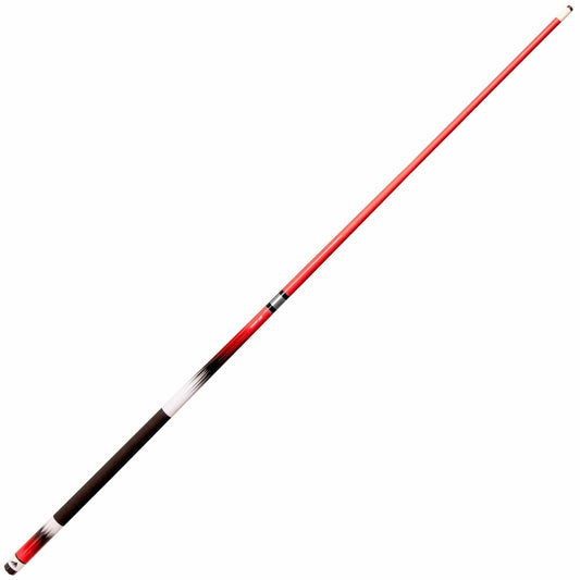 Mizerak Billiards Red Mizerak - 58" Two-Piece Neon Red Fade Deluxe Carbon Composite Billiard / Pool Cue with MicroTac Grip ( Red ) - P1881R