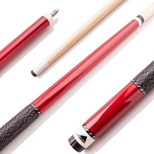 Mizerak Pool Cue 57” Two-Piece Hardwood Cue (Red)