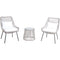 Mod Furniture Deep Seating Mod Shae 3pc Set: 2 Rattan Wicker Side Chairs and Glass Top Coffee Table, SHAE3PC-WHT