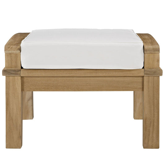 Modway Outdoor Ottoman Modway - Marina Outdoor Patio Teak Ottoman - Natural - Includes Cushion ( EEI-1152 )