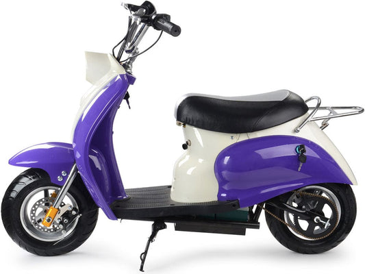MotoTec MotoTec - MotoTec 24v Electric Moped Purple | MT-EM_Purple