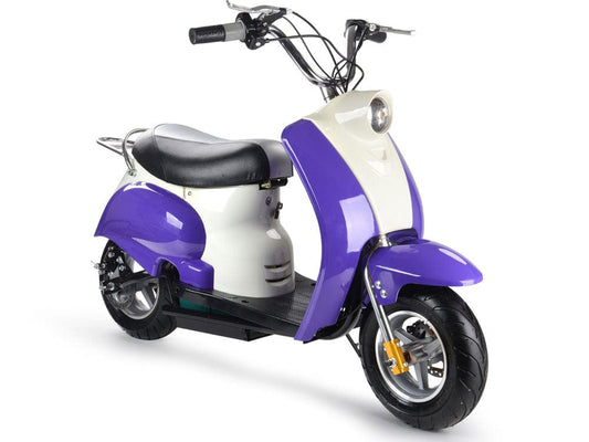 MotoTec MotoTec - MotoTec 24v Electric Moped Purple | MT-EM_Purple