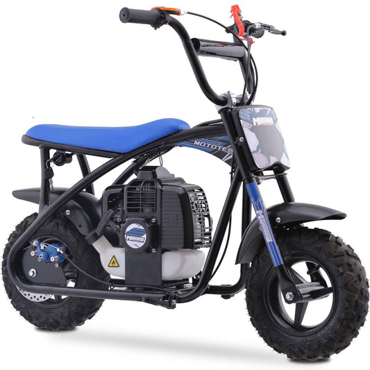 MotoTec MotoTec - MotoTec Bandit 52cc 2-Stroke Kids Gas Mini Bike Blue | MT-MB-52cc-Bandit_Blue