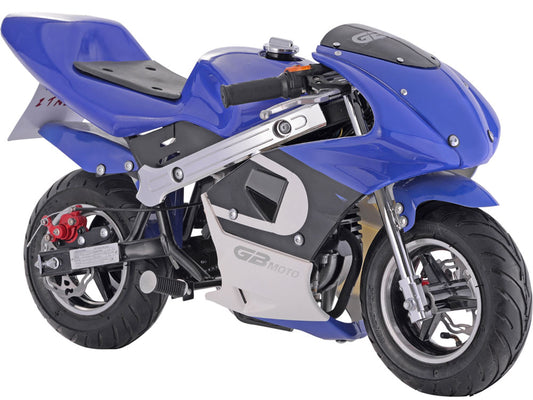 MotoTec MotoTec - MotoTec GBmoto Gas Pocket Bike 40cc 4-Stroke Blue | MT-GP-GBmoto_Blue