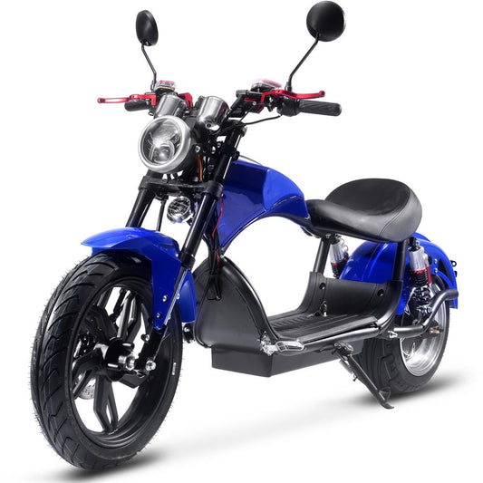 MotoTec MotoTec - MotoTec Raven 60v 30ah 2500w Lithium Electric Scooter Blue | MT-Raven-60v-2500w_Blue