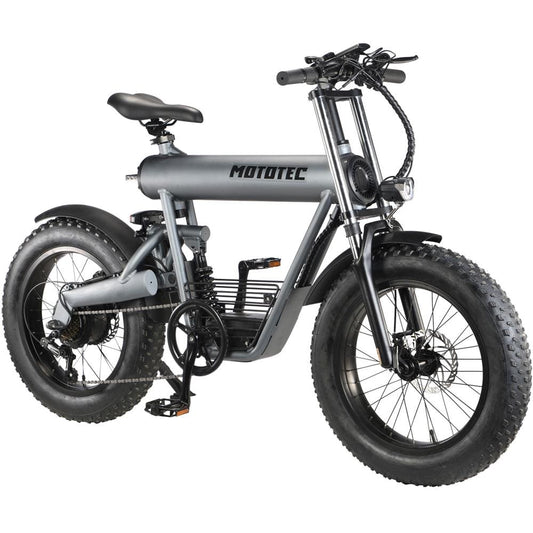 MotoTec MotoTec - MotoTec Roadster 48v 500w Lithium Electric Bicycle Grey | MT-Roadster-48v-500w_Grey