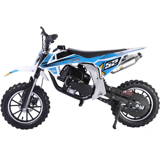 MotoTec MotoTec - MotoTec Warrior 52cc 2-Stroke Kids Gas Dirt Bike Blue | MT-DB-52cc-Warrior_Blue