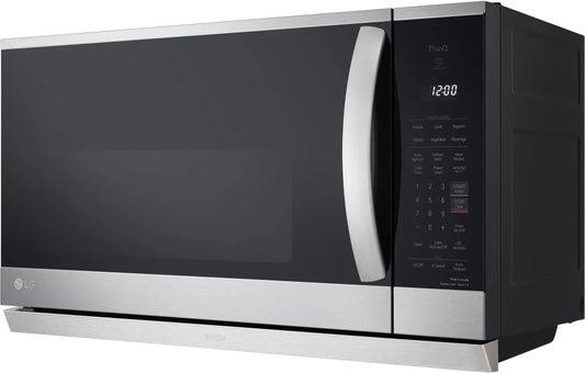 LG - 2.1 cu. ft. 30 in. Width PrintProof Stainless Steel 1,050-Watt Smart Over-the-Range Microwave Oven with ExtendaVent 2.0 - MVEL2125F