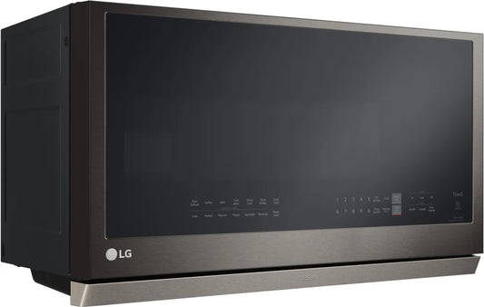 LG - 2.1 cu. ft. 30 in. Width Black Stainless Steel 1,050-Watt Smart Over-the-Range Microwave Oven with ExtendaVent 2.0 - MVEL2137D