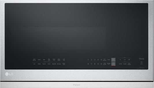 LG - 2.1 cu. ft. 30 in. Width PrintProof Stainless Steel 1,050-Watt Smart Over-the-Range Microwave Oven with ExtendaVent 2.0 - MVEL2137F