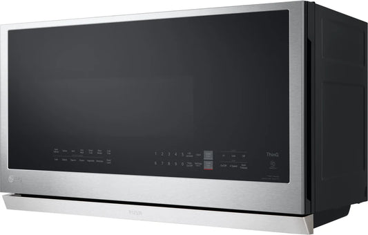 LG - 2.1 cu. ft. 30 in. Width PrintProof Stainless Steel 1,050-Watt Smart Over-the-Range Microwave Oven with ExtendaVent 2.0 - MVEL2137F