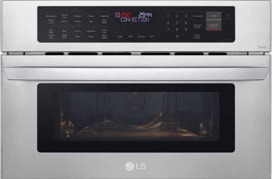 LG - 30 in. Width 1.7 cu. Ft. Smart Stainless Steel Built-In Microwave and Speed Oven with Convection and Air Fry - MZBZ1715S
