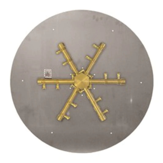 Firegear - 29" Pro Series Round Flat Pan Gas Fire Pit Burner Kit w/ TPSI Ignition System - FPB-29DPSBR21TPSI-N