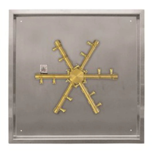 Firegear - 32" Pro Series Square Drop-In Pan Gas Fire Pit Burner Kit w/ TPSI Ignition System - FPB-32SPSBR21TPSI-N