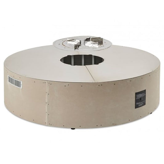 Outdoor Greatroom - 60" Round Ready-to-Finish Fire Pit Table Base w/Aluminum Top, BI28DSING burner, 2 vents, DSI-CP control panel. Made in USA - RTF60CDNG-K