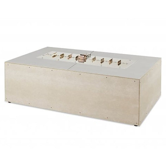 Outdoor Greatroom - 72" Linear Ready-to-Finish Fire Pit Table Base w/Aluminum Top, BI757DSING burner, 2 vents, DSI-CP control panel - RTF72LDNG-K