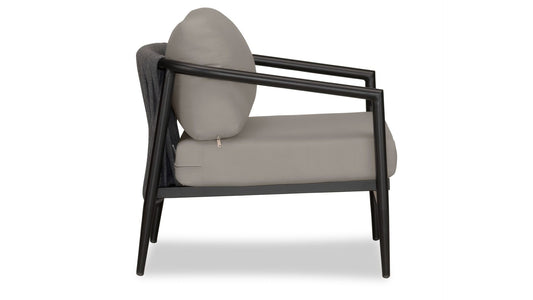 Harmonia Living - Olio Club Chair - Black/Carbon | OLIO-BK-CO-CC