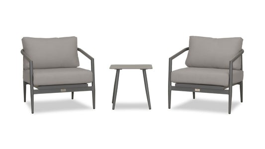 Harmonia Living - Olio 3 Piece Club Chair Set - Slate/Pebble Gray | OLIO-SL-PG-SET104