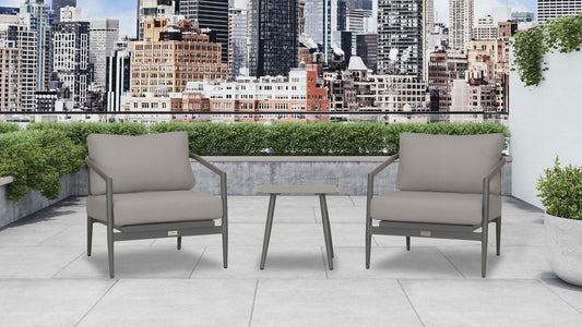 Harmonia Living - Olio 3 Piece Club Chair Set - Slate/Pebble Gray | OLIO-SL-PG-SET104