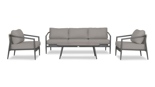 Harmonia Living - Olio 4 Piece Sofa Set - Slate/Pebble Gray | OLIO-SL-PG-SET135