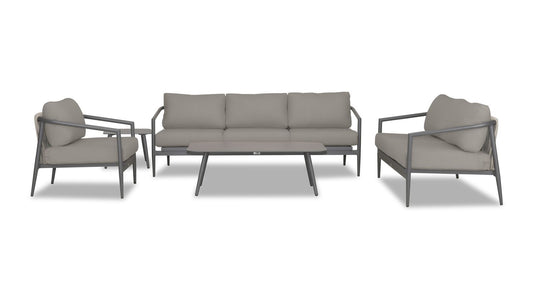 Harmonia Living - Olio 5 Piece Sofa Set - Slate/Pebble Gray | OLIO-SL-PG-SET136