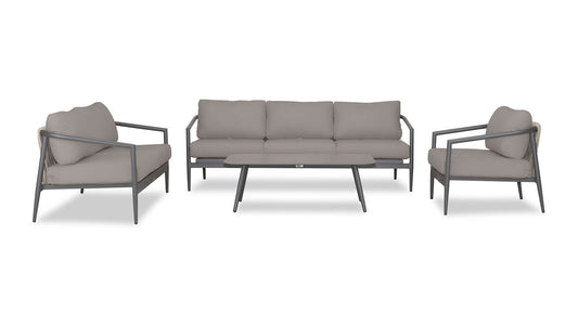 Harmonia Living - Olio 4 Piece Sofa Loveseat Set - Slate/Pebble Gray | OLIO-SL-PG-SET137