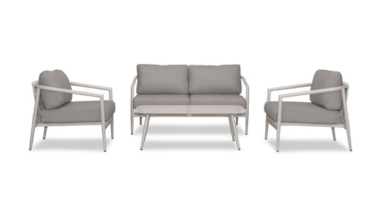 Harmonia Living - Olio 4 Piece Loveseat Set - Urban Stone/Carrera | OLIO-US-CAR-SET110