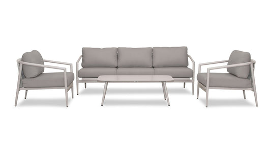 Harmonia Living - Olio 4 Piece Sofa Set - Urban Stone/Carrera | OLIO-US-CAR-SET135