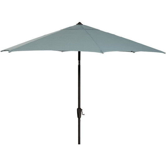 Outdoor Dining Set Hanover MCLRUMB9-BLU Montclair 108 Inch 9-Feet Market Outdoor Umbrella - Ocean Blue and Brown