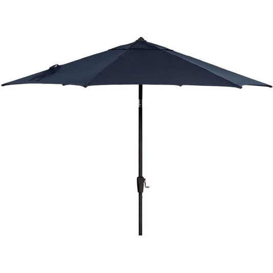 Outdoor Dining Set Hanover MCLRUMB9-NVY Montclair 108 Inch 9-Feet Market Outdoor Umbrella - Navy and Brown