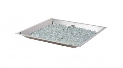 Outdoor Greatroom - 36" x 36" Square Crystal Fire Plus Gas Burner Insert and Plate Kit with Direct Spark Ignition (NG) - BP36SDSING-A